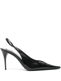 Saint Laurent Babylone Leather Slingback Pumps