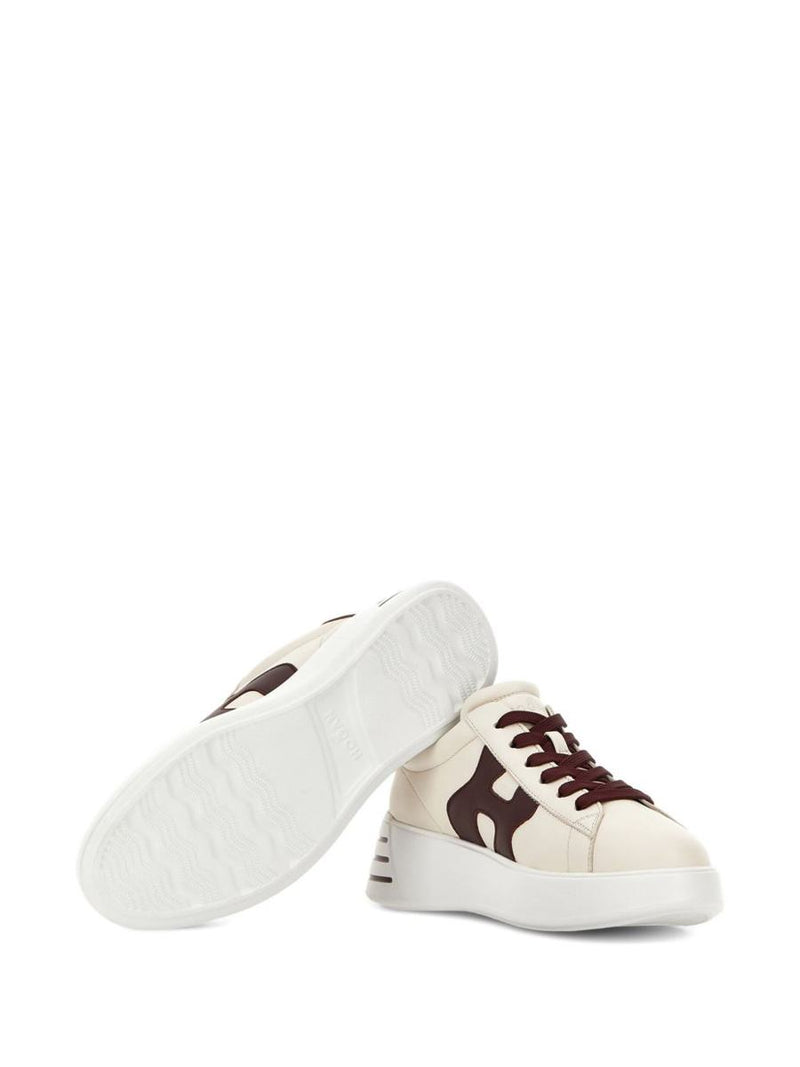 Hogan 'Rebel' Calf Leather Sneakers In Ivory