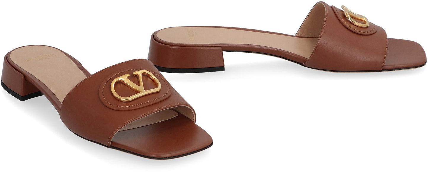 Valentino Garavani Vlogo Signature Leather Slides