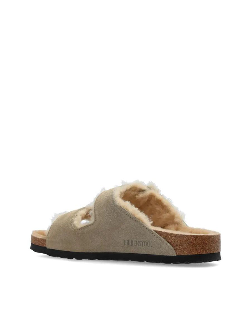 Birkenstock Arizona Shearling And Suede Sandals Shoes