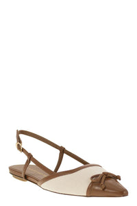 Stuart Weitzman Kitty - Leather And Linen Slingback