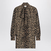 Saint Laurent Leopard-Print Mini Dress