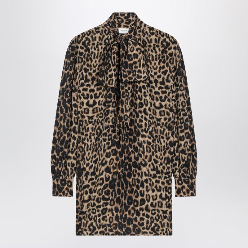 Saint Laurent Leopard-Print Mini Dress