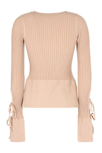 Andreādamo Long Sleeve Crop Top<Br />Ribbed Knit Top
