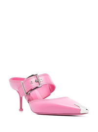 Alexander McQueen Punk Buckled Leather Mules