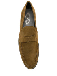 Tod'S Suede Penny Loafers With Pebbled Rubber Outsole Shoes