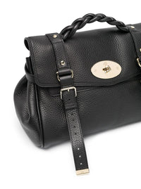 'Alexa' Black Handbag With Adjustable And Removable Shoulder Strap And Magnetic Closure In Granied Leather Woman