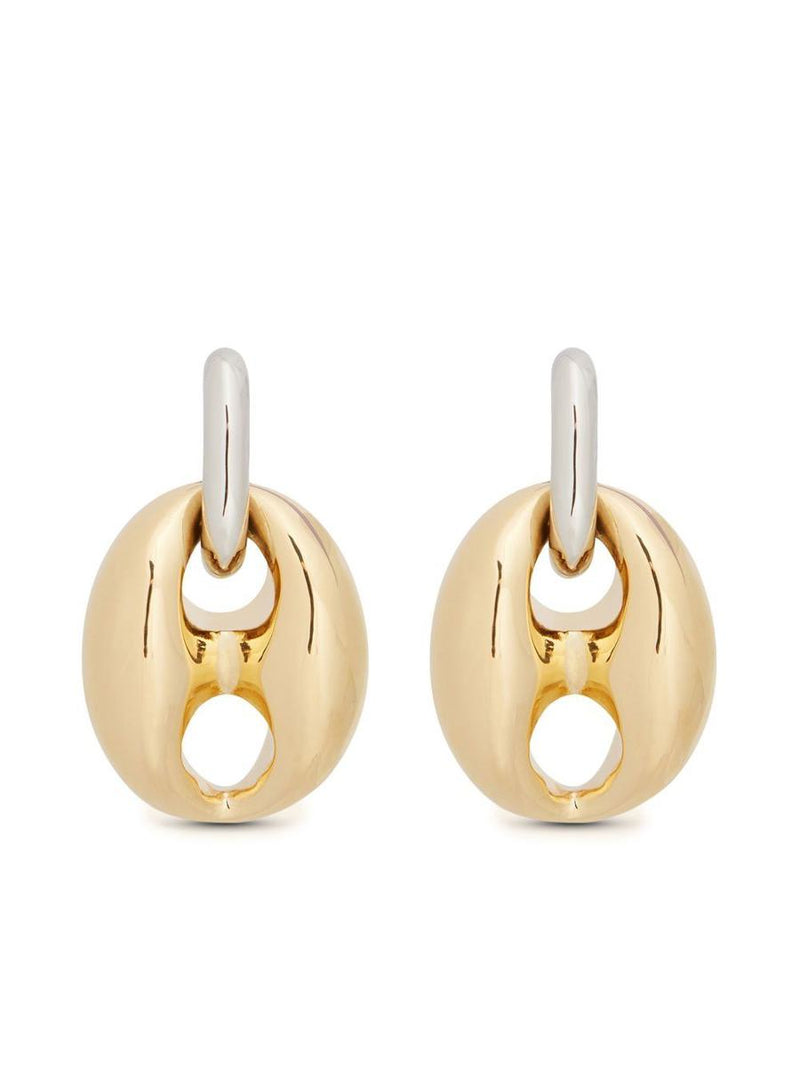 Rabanne Chunky Earrings In Silver And Gold Tone