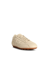 Hogan 'H693' Yogurt-Colored Smooth Leather Sneakers