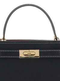 'Petite Lee Radziwill' Black Crossbody Bag With Adjustable And Removable Shoulder Strap And T-Buckle Closure In Leather Woman