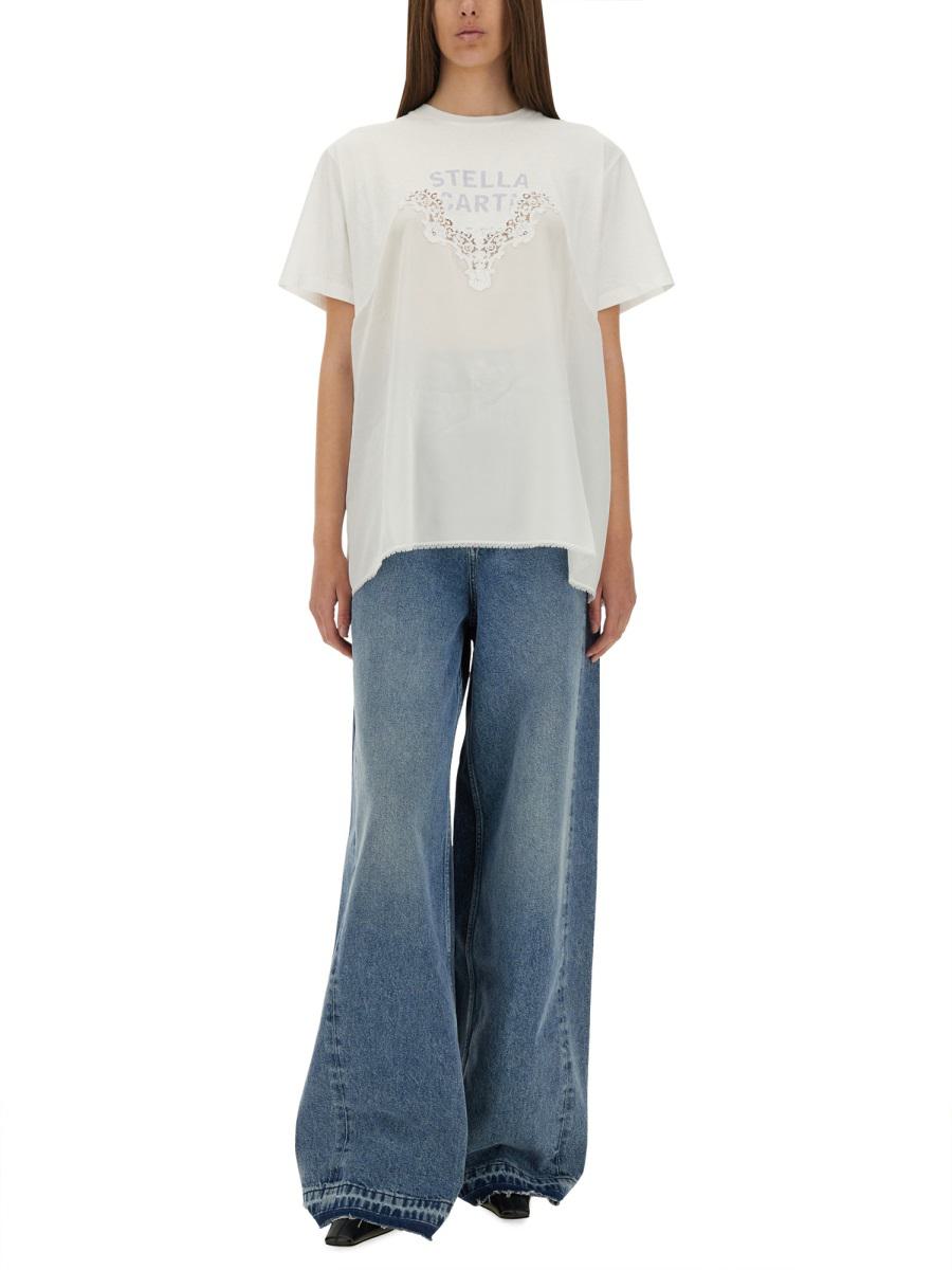 Stella McCartney T-Shirt With Lace Insert