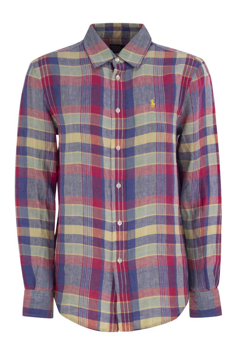 Polo Ralph Lauren Calssic-Fit Linen Plaid Shirt