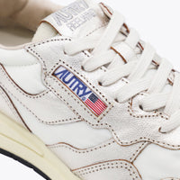 Autry White And Gold Leather Reelwind Sneakers