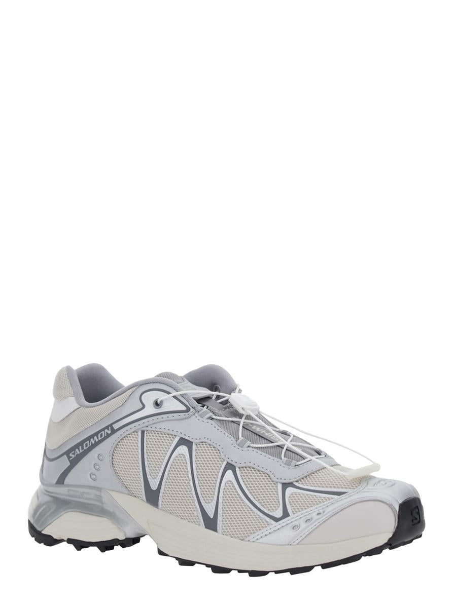 'Xt-Whisper' Grey Sneakers With Printed Logo On The Side And Drawstring Closure In Fabric Unisex