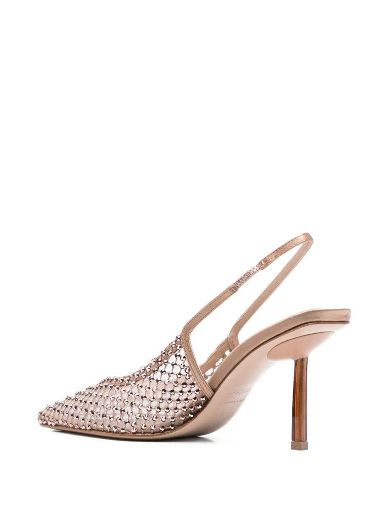 Le Silla Gilda Crystal Embellished Heel Pumps 80Mm