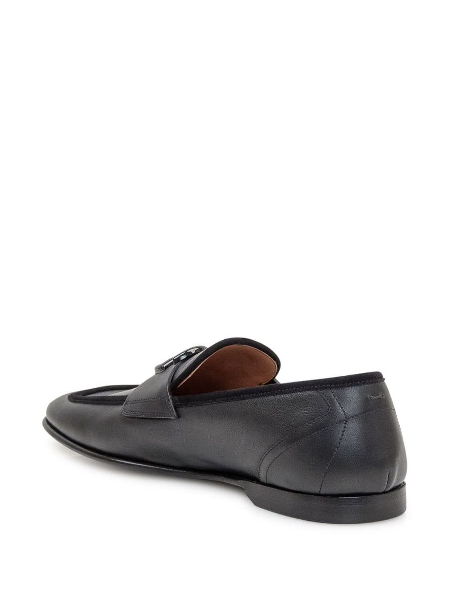 Dolce & Gabbana Black Calfskin Loafer With Logo
