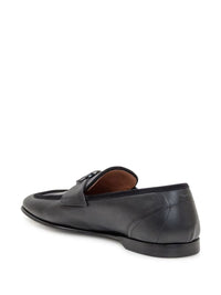 Dolce & Gabbana Black Calfskin Loafer With Logo