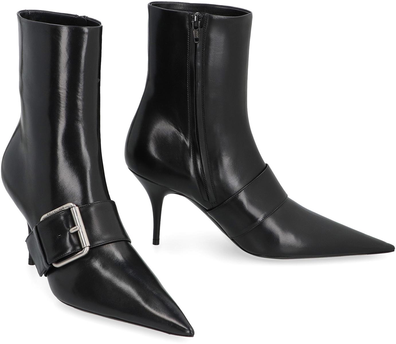 Balenciaga Knife 80 Leather Ankle Boots