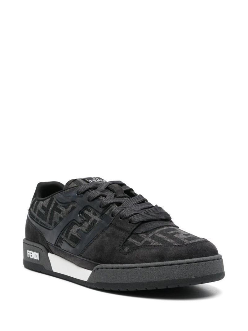 Fendi Ff Jacquard And Suede Match Sneakers Shoes