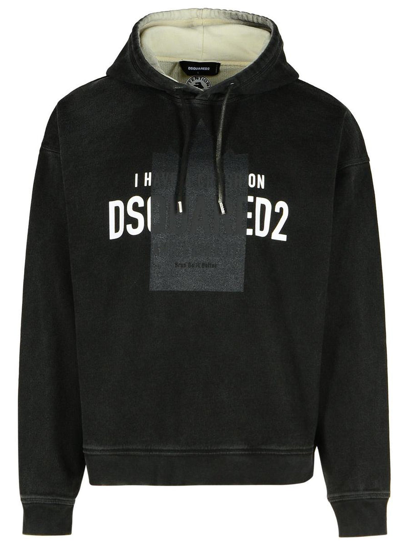 DSQUARED2 Black Cotton Sweatshirt
