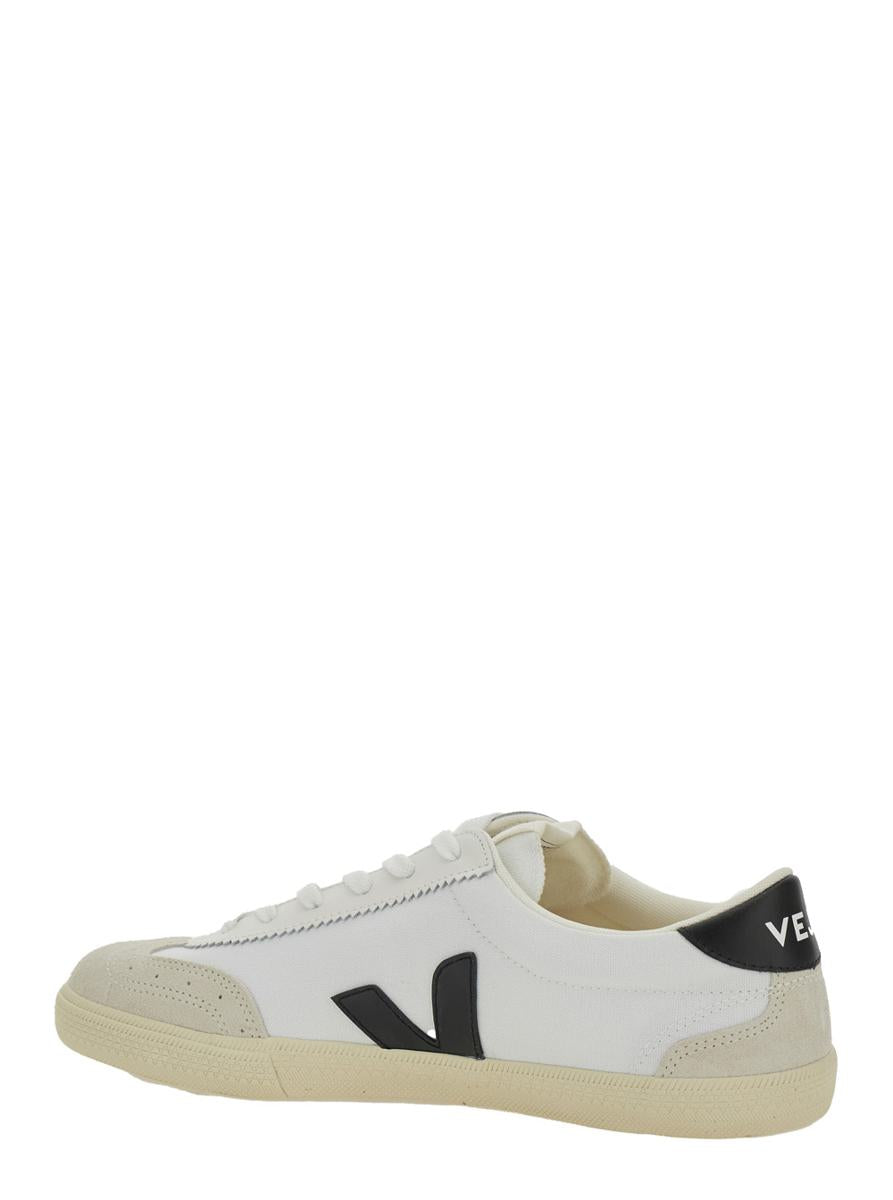'V-10' White Sneakers With Side Logo Application In Leather Unisex