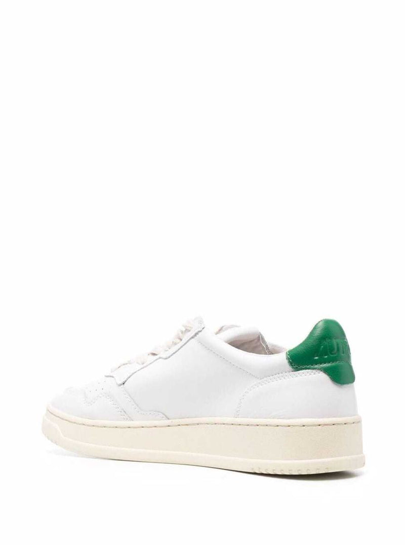 'Medalist Low' White Sneakers With Contrasting Heel Tab In Leather Man