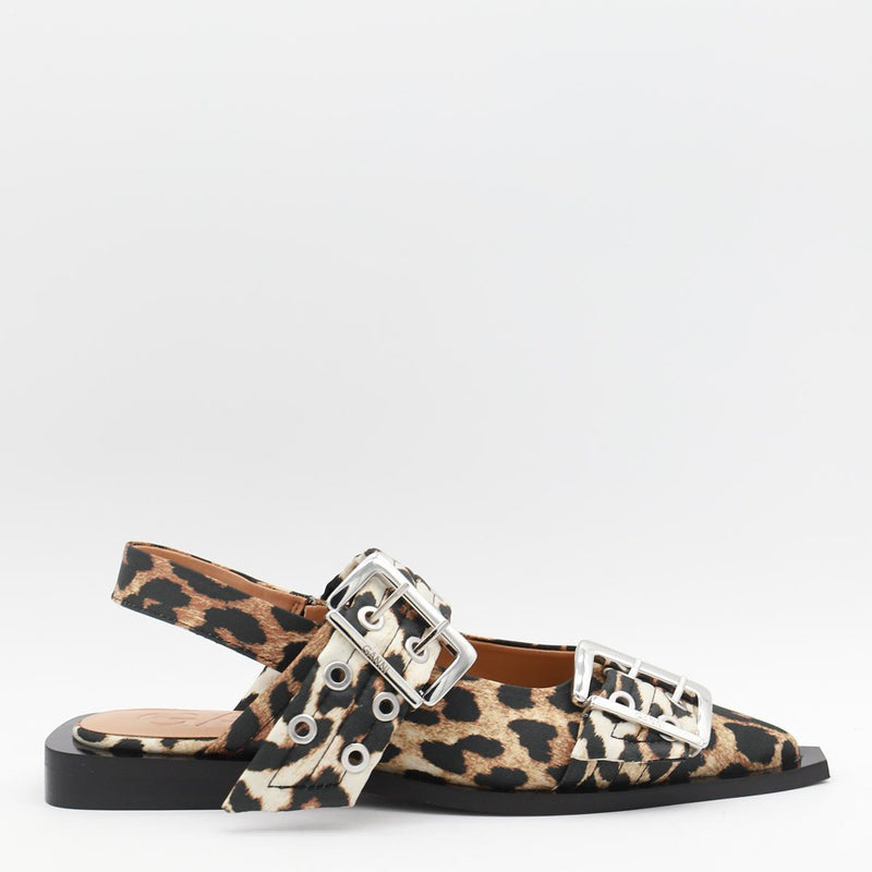 Ganni Leopard Flats