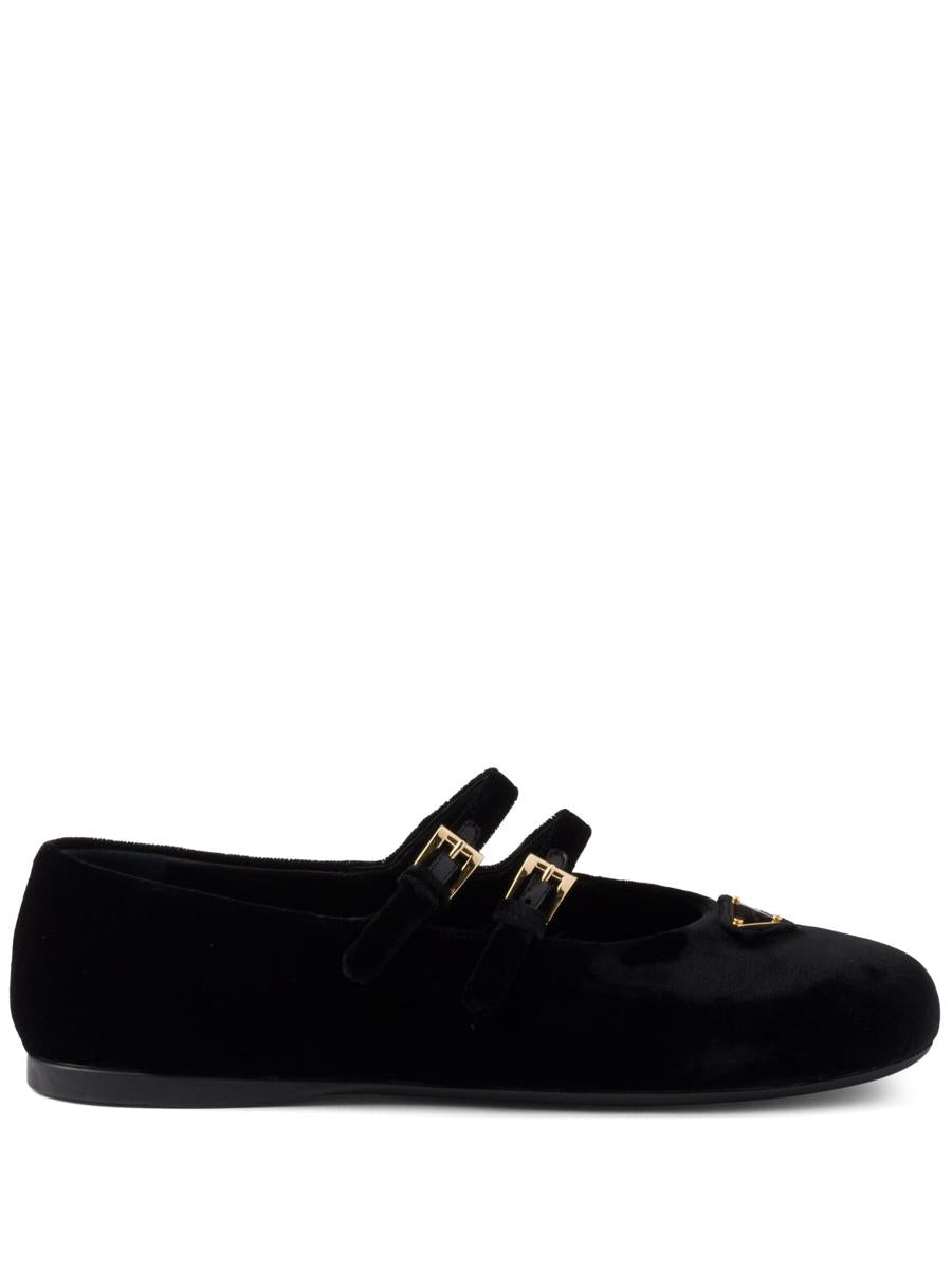 Prada Velvet-Finish Ballerina Shoes