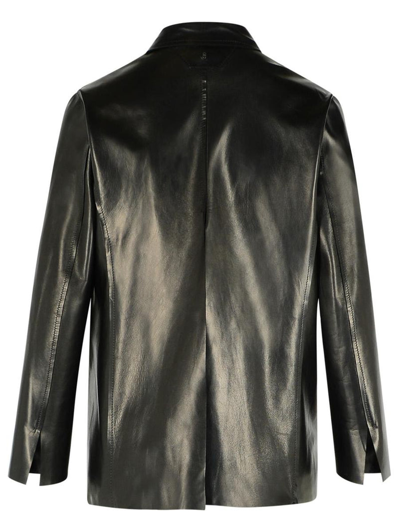 Salvatore Santoro Black Leather Blazer