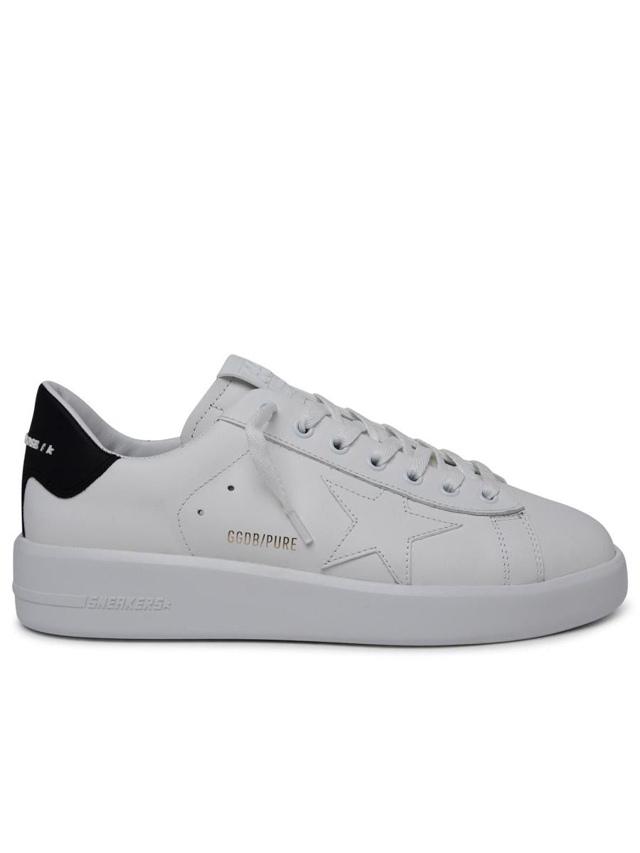 Golden Goose Purestar Sneakers In White Calf Leather