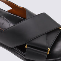 Marni Black Leather Sandals