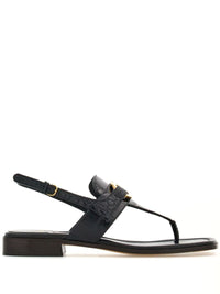 Salvatore Ferragamo Gancini Leather Thong Sandals