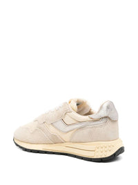 Autry Reelwind Low Sneakers In Nylon Suede And Leather Color Ecru And Platinum Shoes