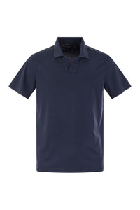 Fedeli Cotton Polo Shirt With Open Collar
