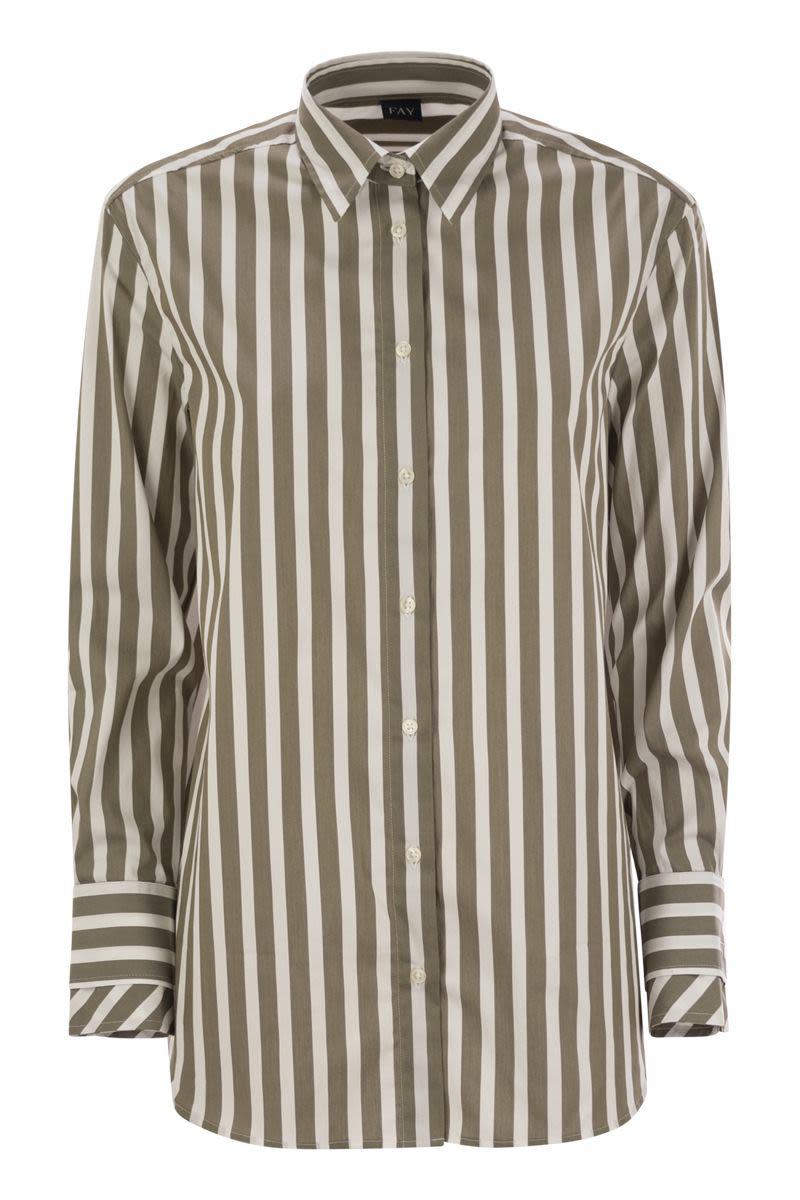Fay Regular Striped Stretch Cotton Shirt