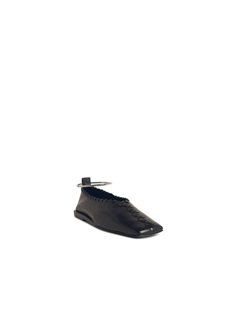 Jil Sander Black Leather Ballet Flats
