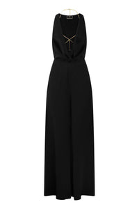 Elisabetta Franchi Fluid Crepe Jumpsuit With Bra Accessory