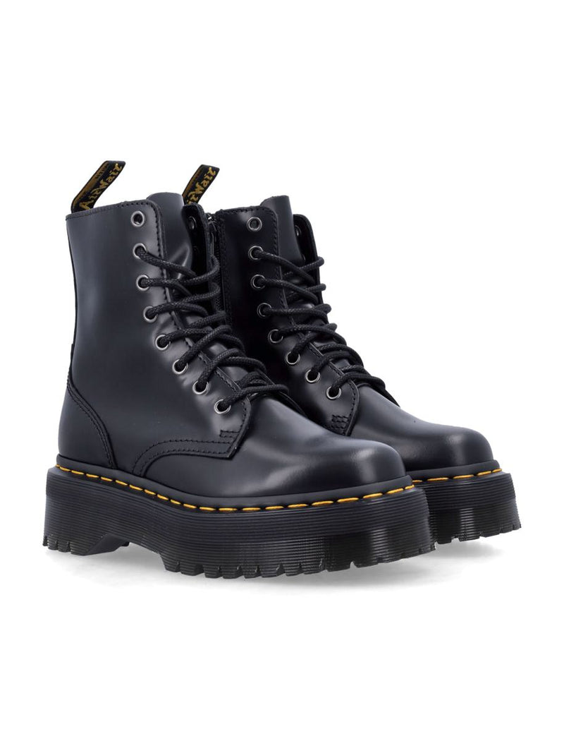 Dr. Martens Jadon Smooth Leather Platform Boots In Black
