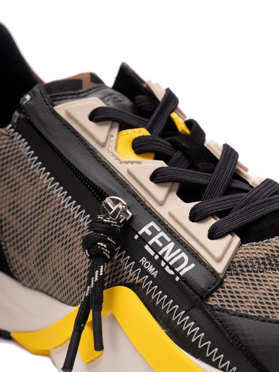 Fendi Lycra And Leather Flow Slip On Sneakers Shoes