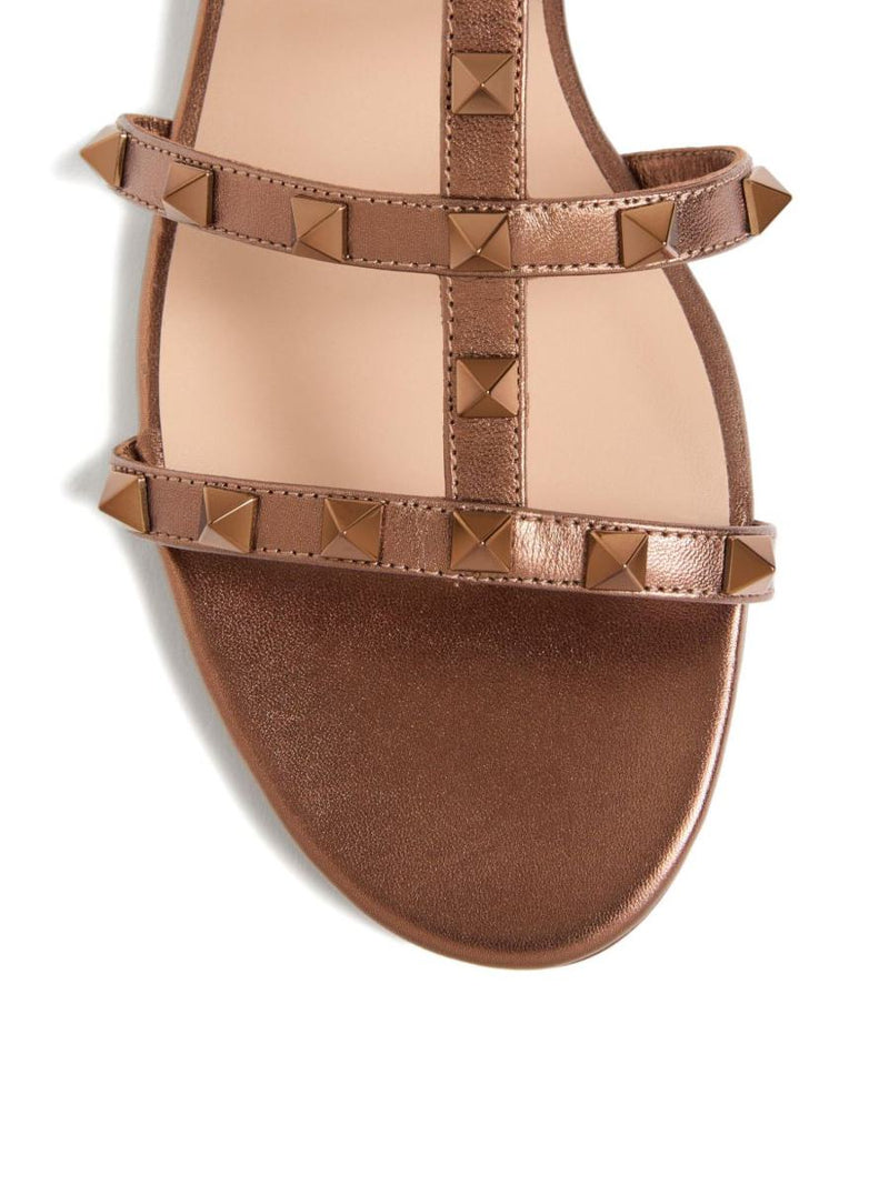 Valentino Garavani Rockstu Leather Flat Sandals