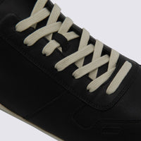 Rick Owens Black Leather Minimal Sneakers