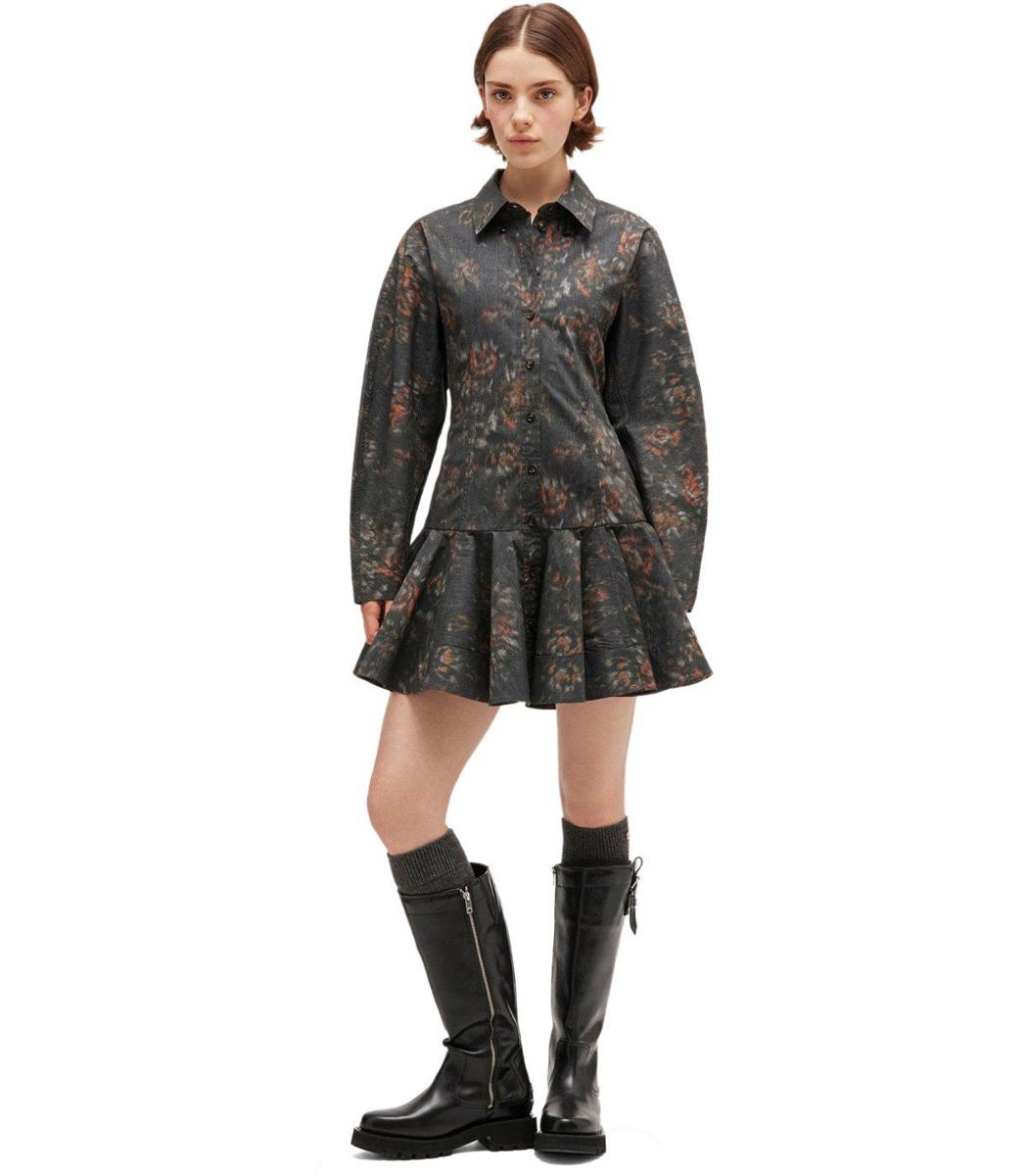 Ganni Phantom Floral Dress