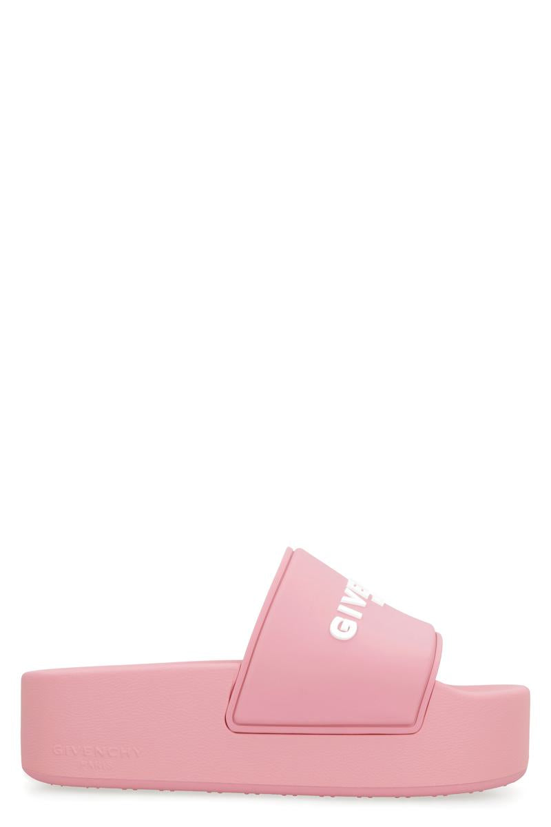 Givenchy Logoed Rubber Platform Slides