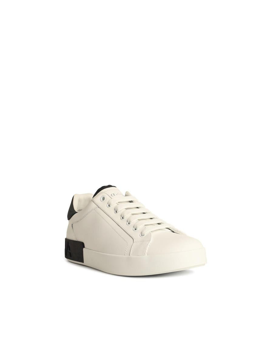 Dolce & Gabbana 'Portofino' White Calf Leather Sneakers