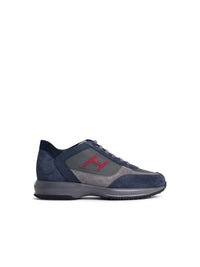 Hogan 'H Floc' Blue Suede Sneakers