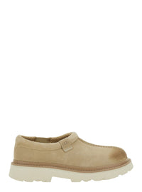 'Tasman' Beige Mule With Raised Sole In Suede Man