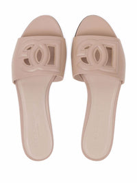 Dolce & Gabbana Dg Logo Leather Flat Sandals