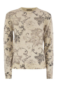 Herno Wool Jumper With Floral Pattern