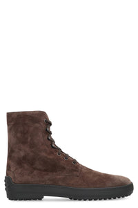 Tod'S Lace-Up Suede Ankle Boots