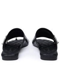 Burberry Black Leather Slippers